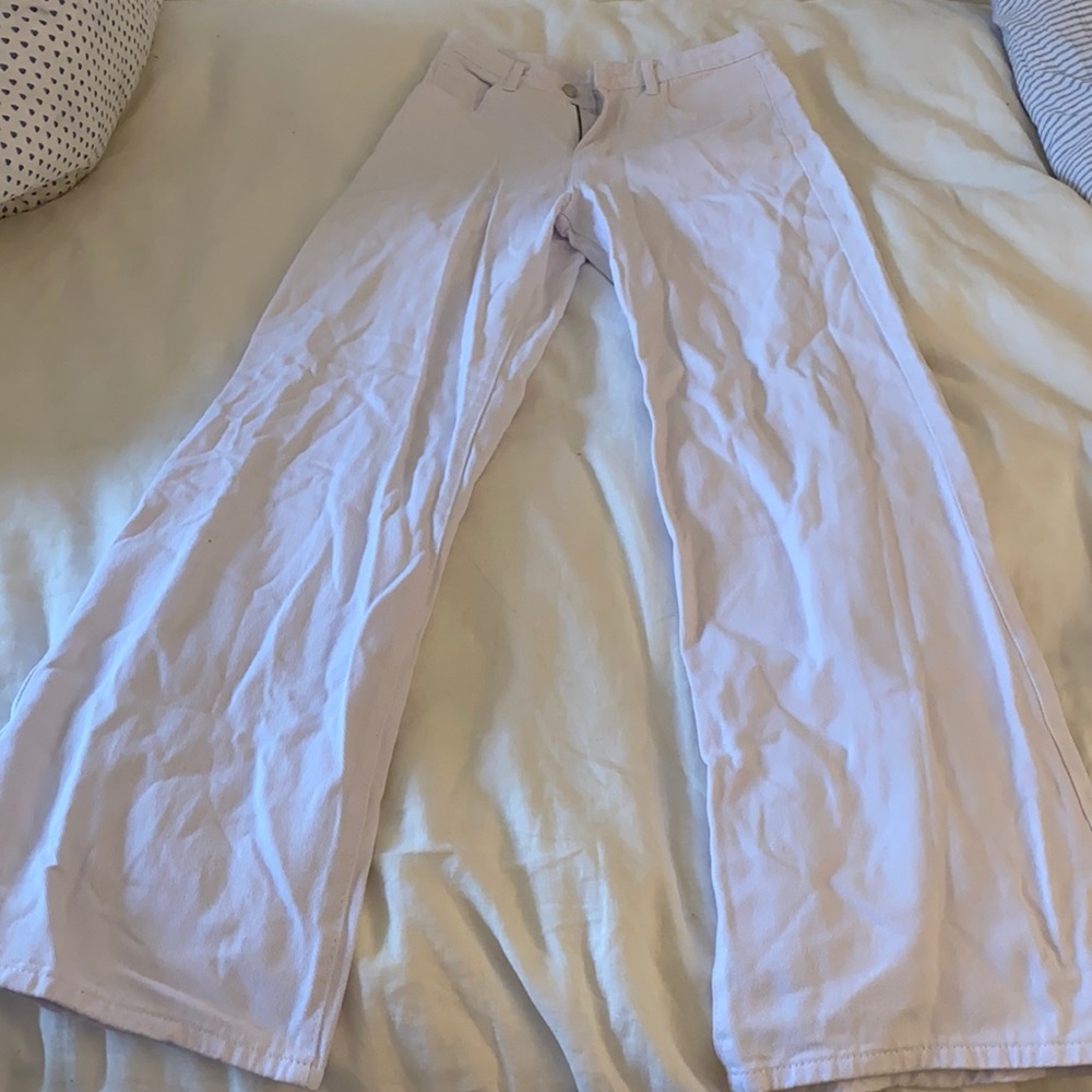 SHEIN white wide leg jeans